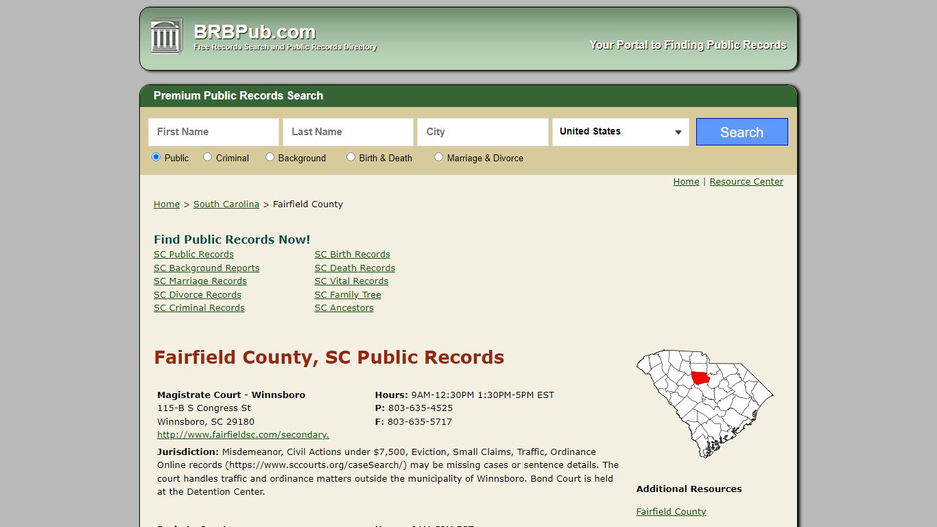 Fairfield County Public Records | Search South Carolina Government ...