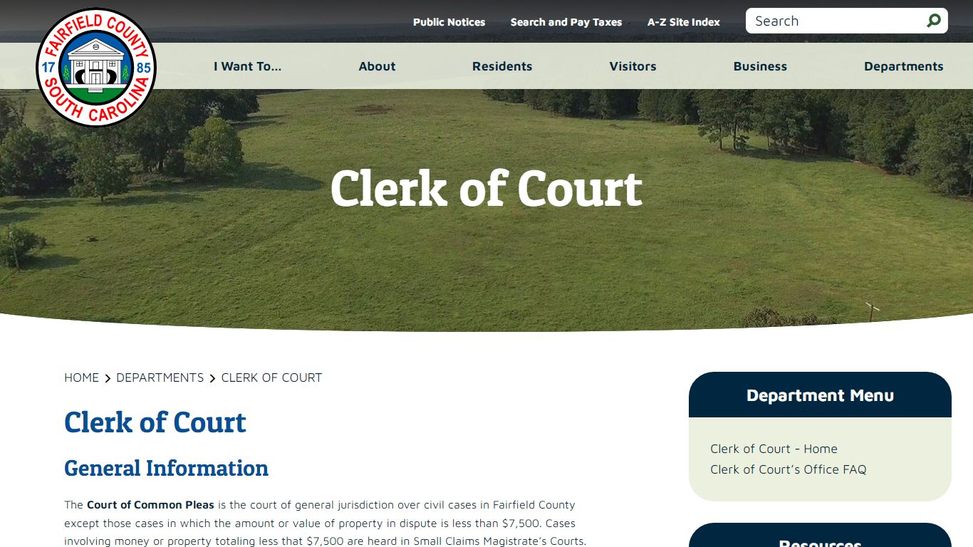 Clerk of Court | Fairfield County, South Carolina